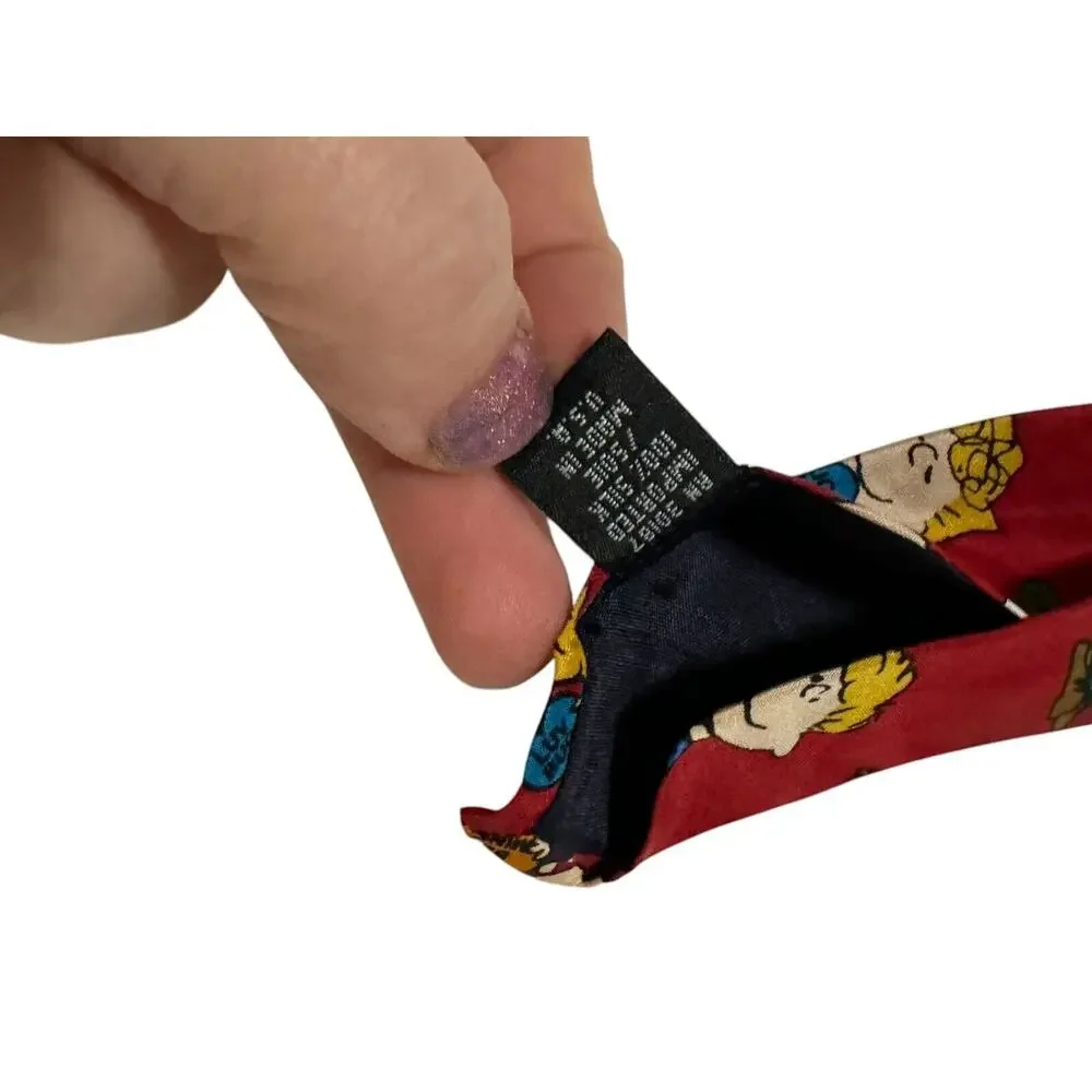Peanuts Be Mine Valentines Conversation Hearts Vintage Necktie Silk Snoopy